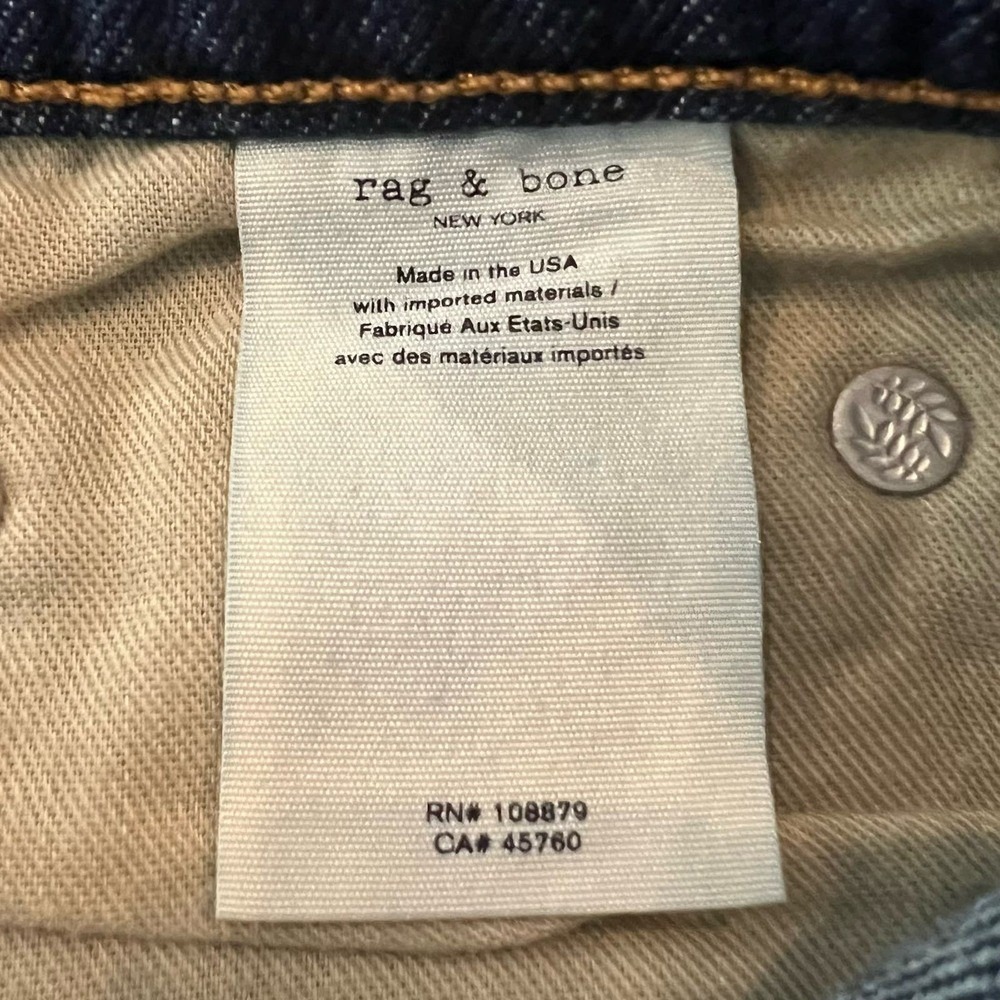 Rag & Bone Dre Low-Rise Denim Shorts Cambria Dark Indigo Raw Hem 28 NEW - Picture 14 of 15